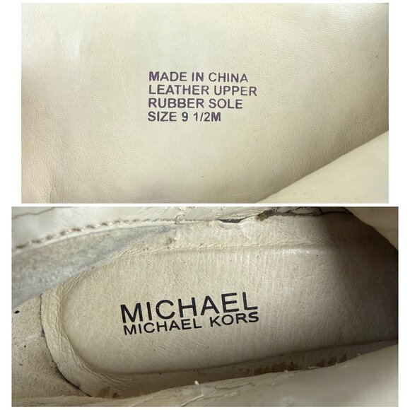 Michael Kors Boots Womens 9.5 Shoes Black Woodley Wedge Combat Moto Biker Calf - Picture 7 of 14